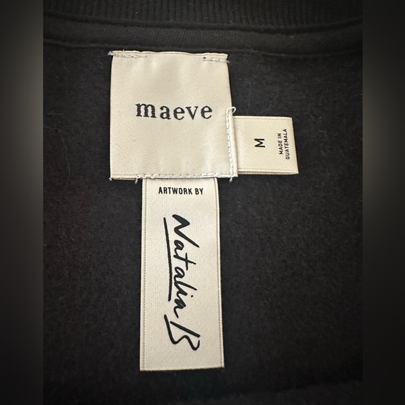 Anthropologie Black Sweatshirt with Purple and Red Design - Picture 2 of 3